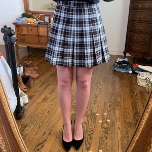 American Apparel Plaid Pleated Tennis Skirt